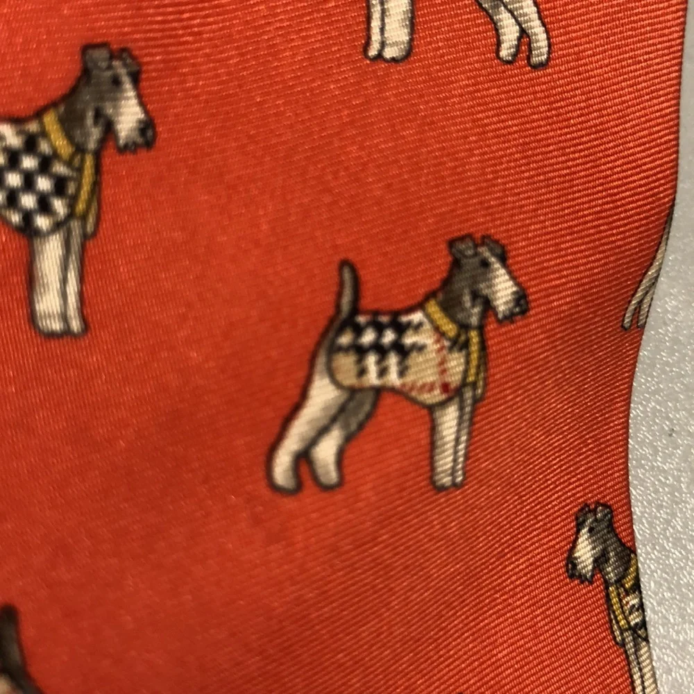 BURBERRY Tie/ Dogs/Orange - Picture 8 of 9